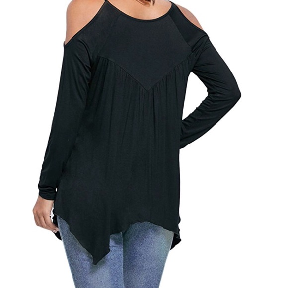 women casual lace off shoulder loose shirt - Picture 2 of 5